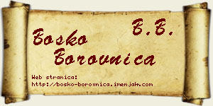 Boško Borovnica vizit kartica